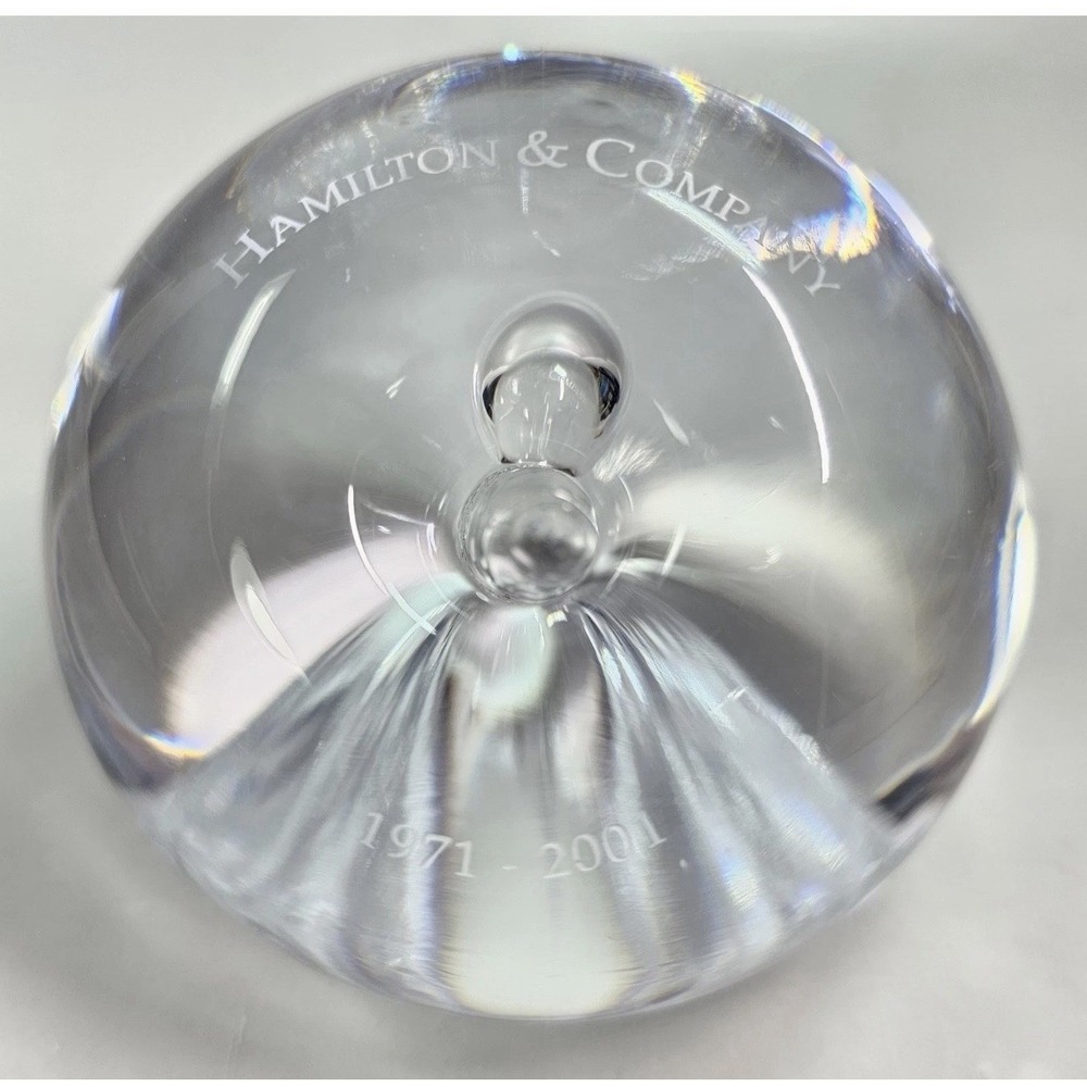 Simon Pearce Hamilton & Company Crystal Paperweight Pen Holder Signed 1971-2001